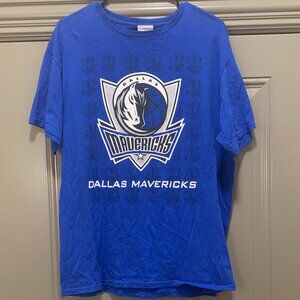NBA Men's Blue Dallas Mavericks Logo Short Sleeve T-Shirt Large EUC Basketball